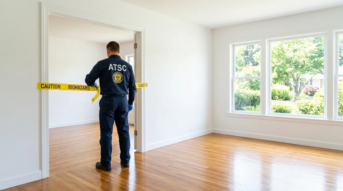 Certified biohazard cleanup crew performing Trauma Scene Cleanup in Seabrook